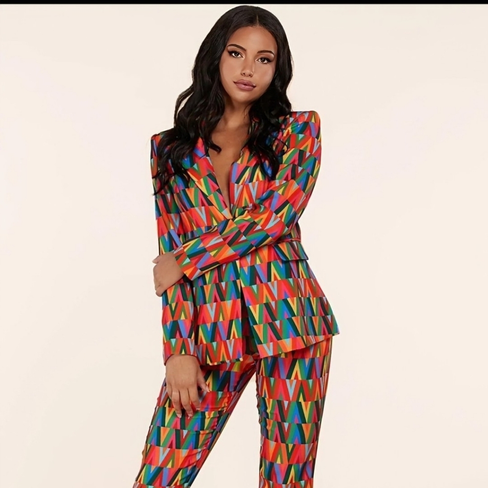 Bright Blazer Suit Set